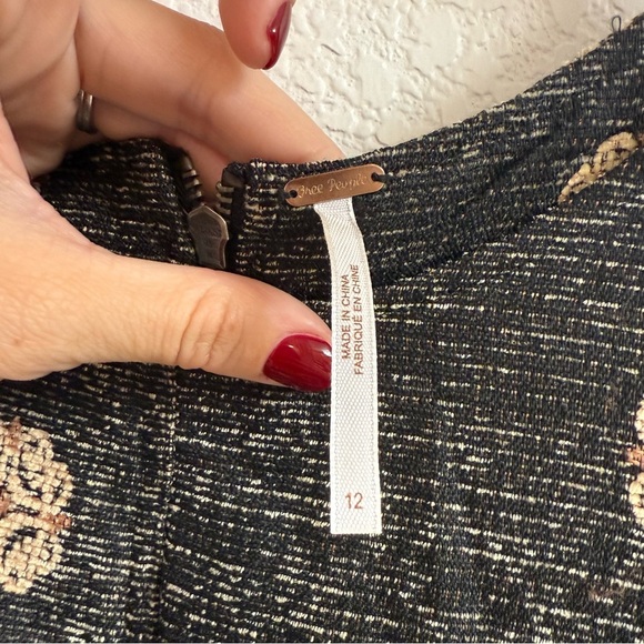 Free People Black and Gold Mini Dress - Picture 4 of 5